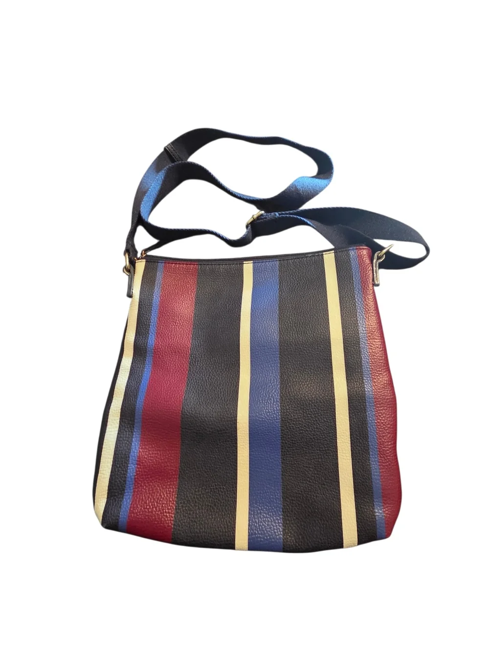 Tommy Hilfiger Striped Faux Leather Crossbody Bag